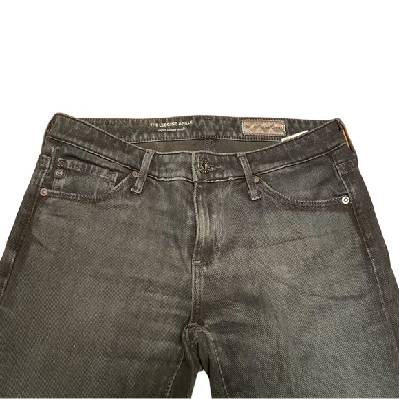 The Leggings Ankle Super Skinny Jeans by AG Knit Luxe Denim in Black - Picture 12 of 15